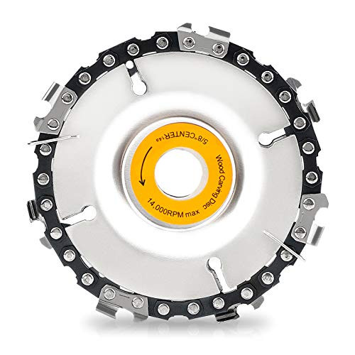 4 Inch Saw Disc Chain Cutting Blade Wood Carving Saw Disc for 5 8 Inch 16mm Center Hole Angle Grinder Accessory Woodcarving Saw Blade Sculpting Shaping Cutting Wheel with Teeth  100 mm