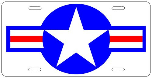 Rogue River Tactical United States Military Aircraft Roundel License Plate Novelty Auto Car Tag Vanity Gift American Patriotic Veteran