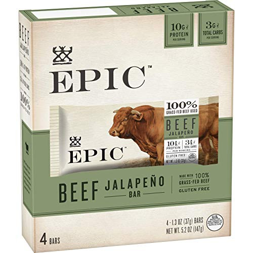 Epic Beef Jalapeno Protein Bars  Whole 30  1.5 Oz  Pack Of 4