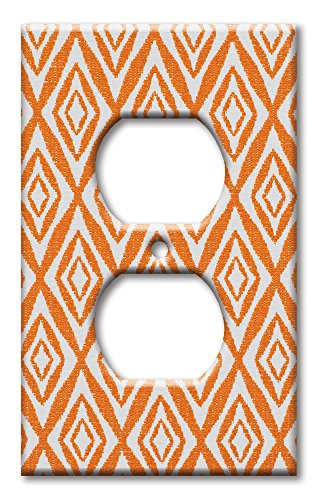 Art Plates brand - Single Gang Outlet Switch Wall Plate - Orange Diamonds