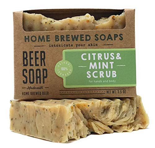 Beer Soap  Handmade Soap Bar  1-3.5 oz Citrus  and  Mint Beer Soap  Home Brewed Soaps