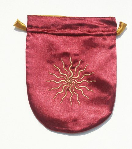 Red Satin Sunstar Tarot Rune Bag