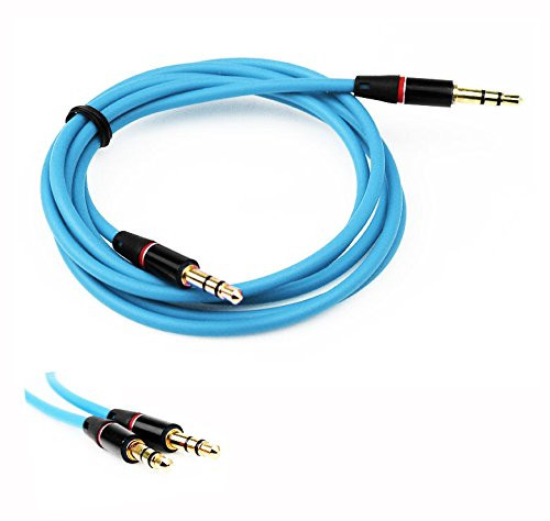 NiceTQ Replacement 4FT 3.5MM Headphone Stereo Audio Cable Cord For Skullcandy Hesh 2 Bluetooth Wireless Headphone  Aqua Blue