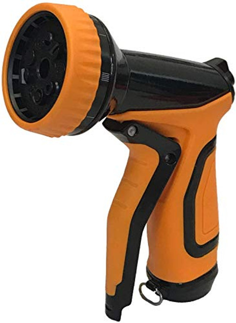 MAXFLO Garden Hose Nozzle  Metal Hose Spray Nozzle  Water Hose Nozzle Sprayer  Gardening 9 Adjustable Watering Patterns  Slip and Shock Resistant for Watering Plants  Cleaning and Car Wash Orange