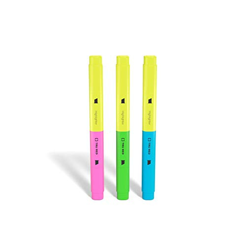 TRU RED TR57834 Twin Tip Highlighters  Chisel Tip  Assorted Colors  3 Pack