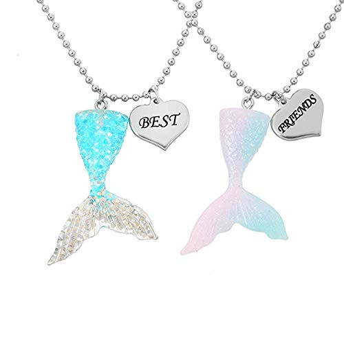 MJartoria BFF Necklaces for 2-Best Friends Cute Mermaid Tail Friendship Necklaces Set Best Friends Necklace MJartoria BFF Necklaces for 2-Best Friends Cute Mermaid Tail Friendship Necklaces Set Best Friends Necklace