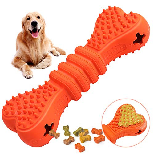 Dog Chew Toys HAOPINSH Rubber Dog Treat Toys Dog Bone Puppy Teething Toy for Small Medium Large Dogs Training Teeth Cleaning Treat Dispensing Toy Durable Dog Chew Toys HAOPINSH Rubber Dog Treat Toys Dog Bone Puppy Teething Toy for Small Medium Large Dogs Training Teeth Cleaning Treat Dispensing Toy Durable