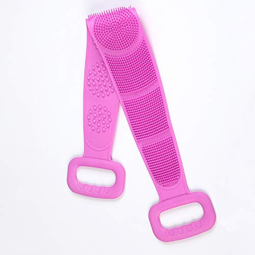 UDUD Back Scrubber for Shower Comfortable Silicone Bath Body Brush Exfoliating Silicone Body Back Scrubber Easy to Clean Lathers Well Long Lasting  Purple