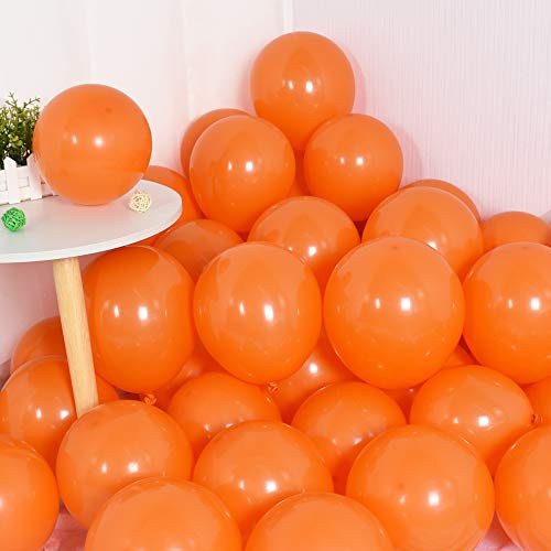 100Pcs Orange Party Balloons 10 Inch Orange Balloon Halloween Latex Party Balloons for Party Birthday Wedding Graduation Anniversary Baby Shower