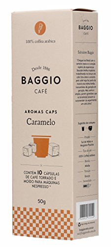 Baggio Caramel Single Serve Cup Brazilian Coffee 10 capsules K-Cups for Nespresso, Keurig Brewers