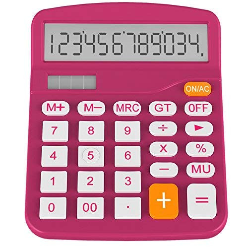 Helect Calculator  Standard Function Desktop Calculator  Black  Purple