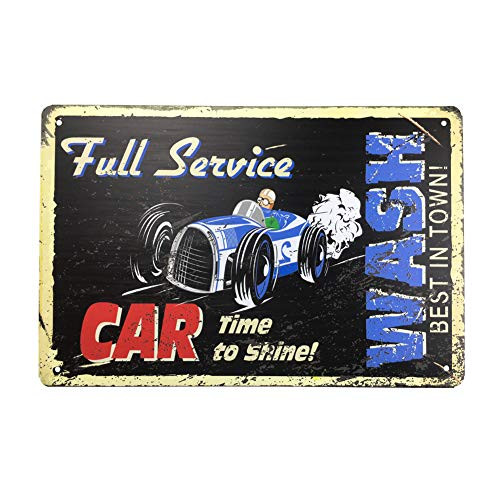 Vintage Style Tin Sign - CAR TIME TO SHINE WASH BEST IN TOWN - Bar Pub Garage Diner Cafe Home Wall Decor Art Tin Signs Vintage 8"W x 12"H Vintage Style Tin Sign - CAR TIME TO SHINE WASH BEST IN TOWN - Bar Pub Garage Diner Cafe Home Wall Decor Art Tin Signs Vintage 8"W x 12"H