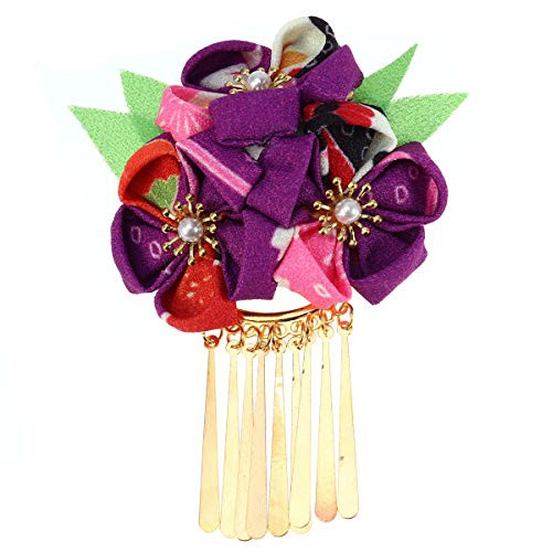 Amosfun Japanese Hairpin Kimono Flower Hair Clip Kanzashi Flower Hair Tie Band Clip for Women Girls Purple Amosfun Japanese Hairpin Kimono Flower Hair Clip Kanzashi Flower Hair Tie Band Clip for Women Girls Purple