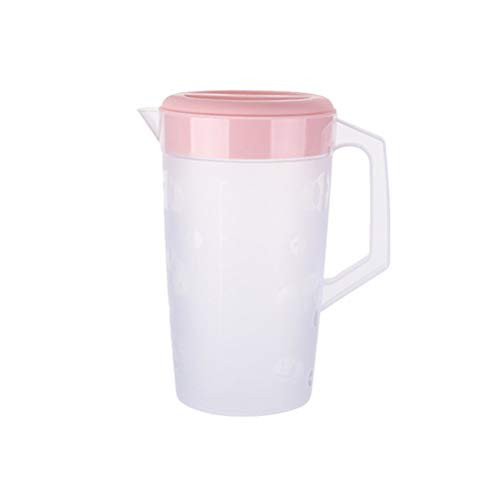 UPKOCH Clear Plastic Pitcher with Lid Large Pitcher Resistant Hot Cold Water Carafe Water Jug for Juice Beverage Jar Ice Tea Kettle 2000ml  Pink