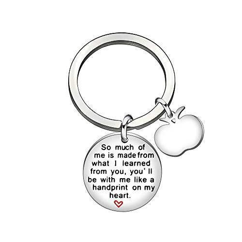 Teacher Key Chain So Much of Me is Made from What I Learned from You Double Pendants Teacher Gifts