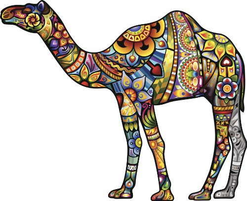 Divine Designs Detailed Colorful Floral Camel Black Purple Pink RED Green Blue Orange Yellow Grey Vinyl Decal Sticker Two in One Pack  4 Inches Wide