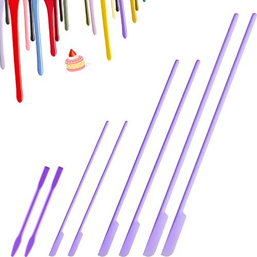 Silicone Makeup Spatula Last Drop Spatula Lotion Spatula Scraper Silicone Bottle Scraper Kitchen Stirring Spatula for Kitchen  Beauty  Jam and Nail Polish  3 Sizes  8  Purple