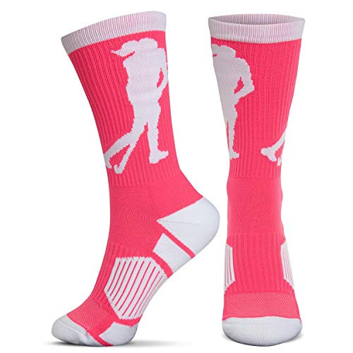 Field Hockey Crew Socks  Pink  one size fits most