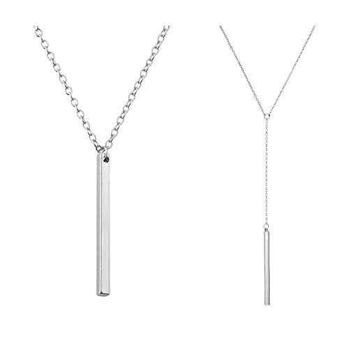 Highven 2Pcs Silver Lariat Necklace for Women Y Pendant Necklace Gold Jewelry Set A silver Highven 2Pcs Silver Lariat Necklace for Women Y Pendant Necklace Gold Jewelry Set A silver