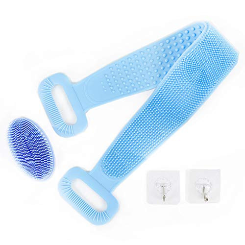 Silicone Back Scrubber for Shower 30 Inches Back Scrubber for Shower Back Scrubber Silicone Body Scrubber Silicone Bath Body Brush Back Scrubber for Shower for Men and Women Exfoliating Blue Silicone Back Scrubber for Shower 30 Inches Back Scrubber for Shower Back Scrubber Silicone Body Scrubber Silicone Bath Body Brush Back Scrubber for Shower for Men and Women Exfoliating Blue