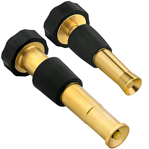 2 Pack Water Hose Nozzle And Jet Sweeper Sprayer  Adjustable Garden Nozzle  Heavy-Duty Solid Brass Adjustable Spray Patterns