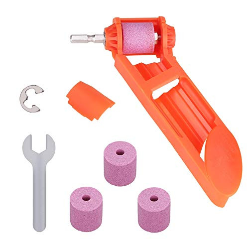 Drill Bit Sharpener Portable Diamond Drill Bit Sharpening Tool Corundum Grinding Wheel for Iron-based Drill Bits Fit Width Range-Orange
