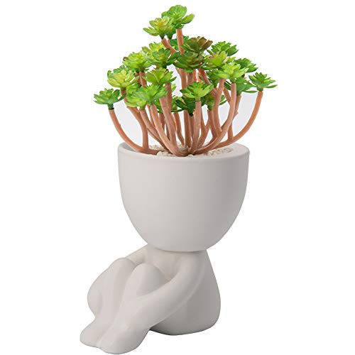 Ceramic Succulent Pot Creative Human Shaped Small Flower Pots Mini Plant Planters for Desktop Usage Home Decoration  A2