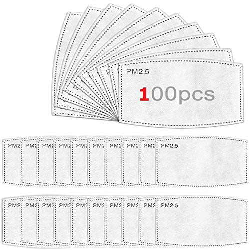 100 Pcs Filters for Face Masks Activated Carbon PM2.5 Mask Filter Replacement for Men Women