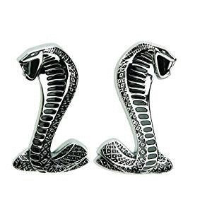 2pcs Cobra Snake Fender Emblem Accessories Car Products Compatible Fit For USA Auto Model Ford Mustang