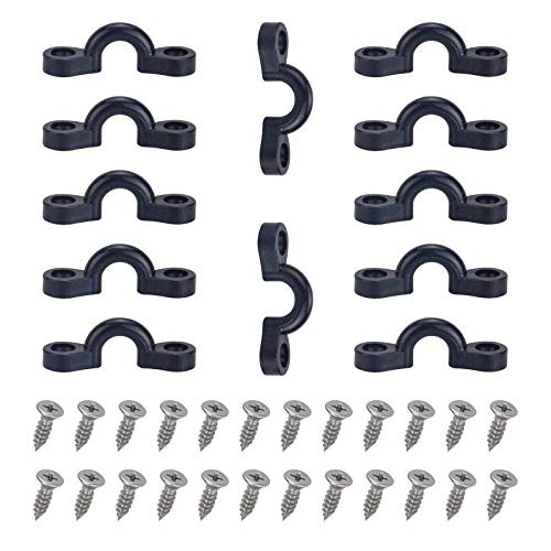 colaeos Kayak Pad Eye Kit  12PCS Nylon Bungee Deck Loops Tie Down Pad Eye with 24 Screws for Boat Kayak Deck Rigging Kit