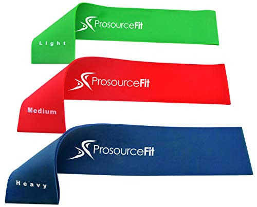 Prosource Fit Loop Resistance Bands Set of 3, 2-inch Wide for Leg Exercises and Physical Therapy
