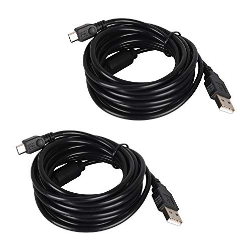 PS4 Controller Charger Cable 2 Pack(10 ft),Play and Charger Micro USB Cord for Xbox ONE/Xbox ONE S Controller(Black)