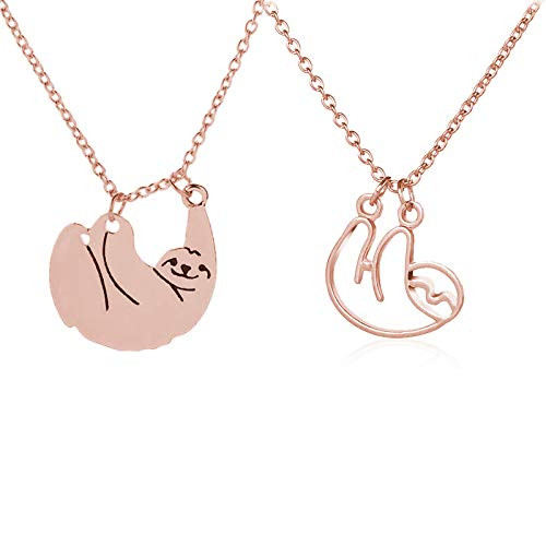 Rose Gold Sloth Necklace Set 