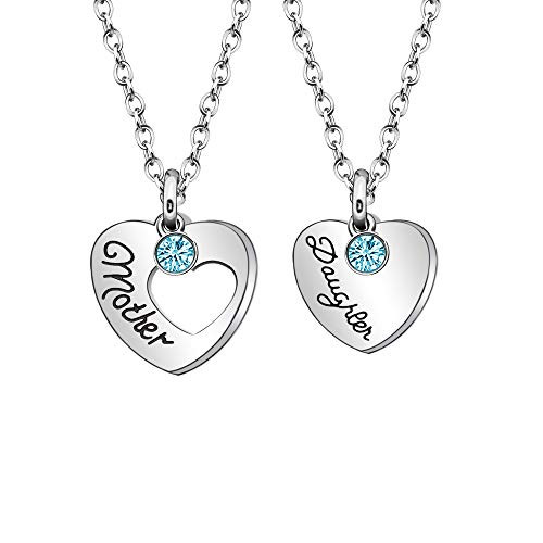 JQFEN 2pcs Mother Daughter Necklace Set- Heart Pendant Necklace Gift for Mom Daughter -Mom and Daughter Jewelry JQFEN 2pcs Mother Daughter Necklace Set- Heart Pendant Necklace Gift for Mom Daughter -Mom and Daughter Jewelry