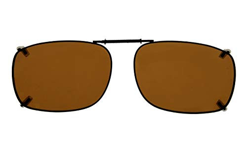 Eyekepper Metal Frame Rim Polarized Lens Clip On Sunglasses 5437MM  Brown