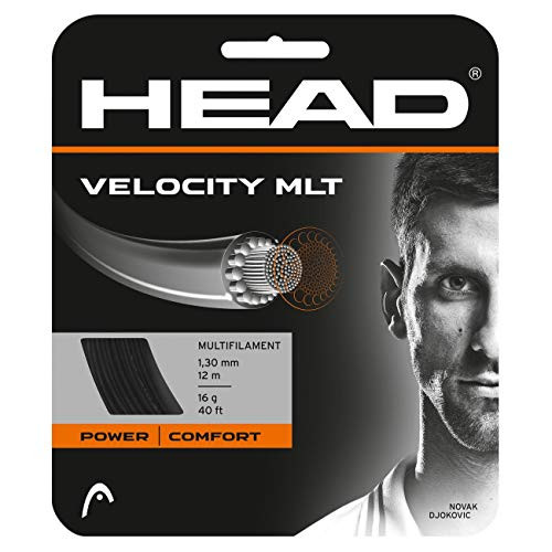 Head Velocity MLT Tennis Racket String 40' Set Multifilament Racquet String - Black  17 Gauge