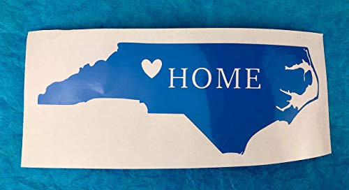 North Carolina  Home  Heart  Blue  Vinyl Decal  New  Gift