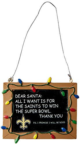 New Orleans Saints Resin Chalkboard Sign Ornament