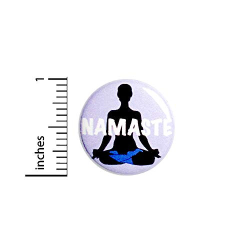 Namaste Yoga Button Pin for Backpacks or Jackets Pinback Cool Badge Lapel Purple 1 Inch 67-26