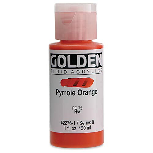 Golden Fluid Acrylics - Pyrrole Orange - 1 oz Bottle