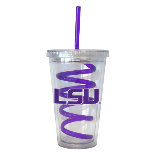 NCAA LSU Tigers Unisex Swirl Straw Tumbler  16-ounces  Team Color  16-ounces
