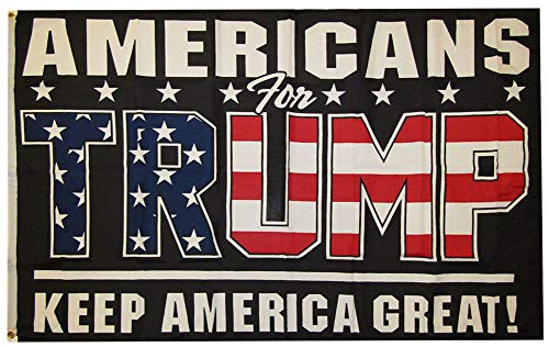 Trade Winds 3x5 Americans for Trump Keep America Great Black 100D Woven Poly Nylon Flag 3'x5' Banner Grommets Heavy Duty  RUF