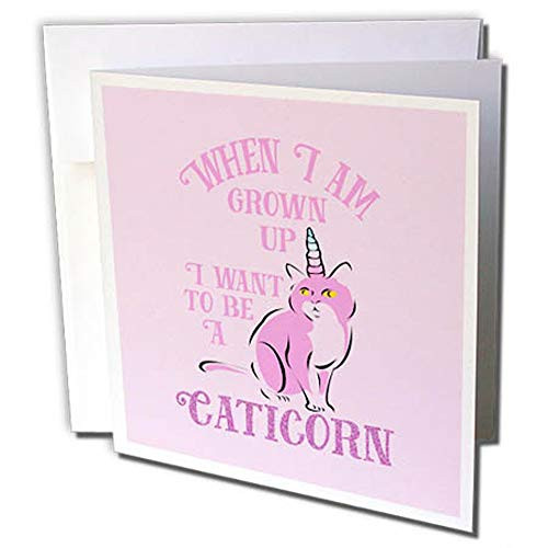 3dRose Cat Illustration When I Grow Up I Want to Be A Caticorn Greeting Card  gc_264742_2