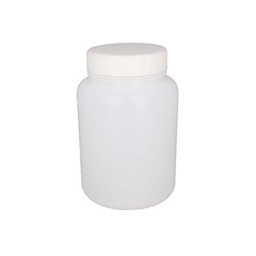 Othmro Plastic White Translucent Lab Chemical Reagent Bottle 500ml Wide Mouth Sample Sealing Liquid Storage Container 3pcs