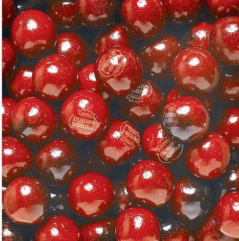 Dubble Bubble Black Cherry 24mm Gumballs 1 Inch  1 Pound Approximately 55 Gum Balls.