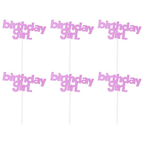 Cabilock 20PCS Cake Toppers Glitter Cupcake Insert Creative Design Cake Decorating Fruit Picks for Birthday Party  Purple