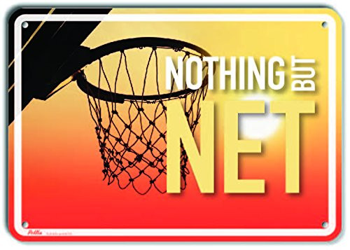 PetKa Signs and Graphics PKSP-0011-NA_"Nothing But Net" Aluminum Sign  10" x 7"  Basketball Net