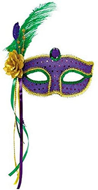 Amscan 360152 Mardi Gras Fashion Feather Masquerade Mask  1ct