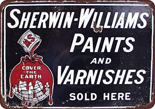 Keviewly Wall Retro Style Decor Art Garage Metal Signs Vintage Tin Sign 8 x 12 Basement Ranch Sherwin Williams Paints Varnishes Vintage Look Pub
