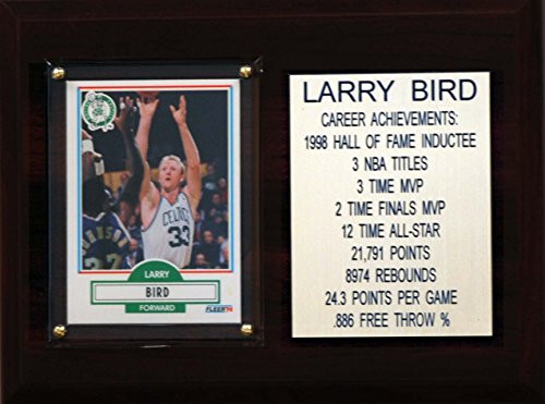 NBA Boston Celtics Larry Bird Career Stat Plaque  6" x 8"  Brown